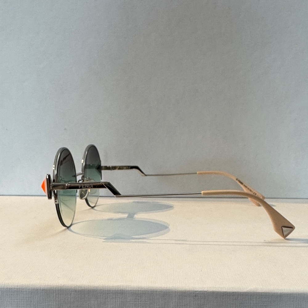 Fendi Round Gradient Sunglasses with Orange Accents - Picture 2 of 8